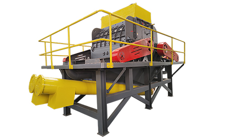 Drum chipper and hammer grinder in wood recycling project