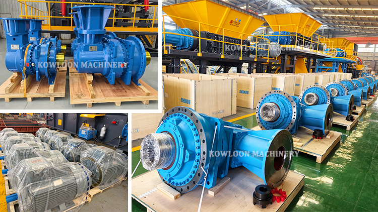 double shaft metal shredder spare parts motor