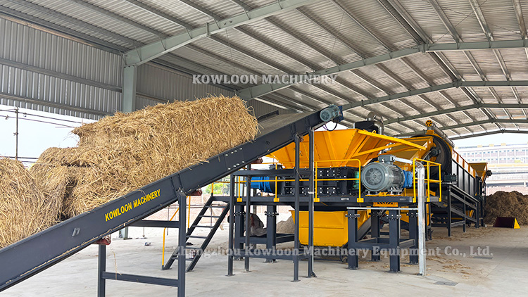 Industrial biomass straw shredder machine for crop residue recycling line