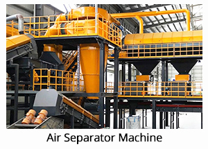 Air separator in metal recycling processing line