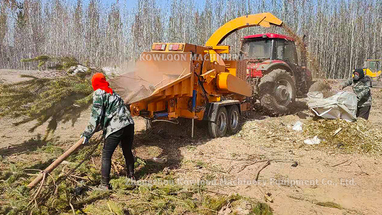 high capacity towable wood chipper machine